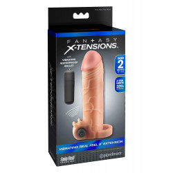 Вибронасадка на член удлиняющая +5 см Pipedream FX Vibr Real Feel 2, телесная, 16.5 х 4.5 см