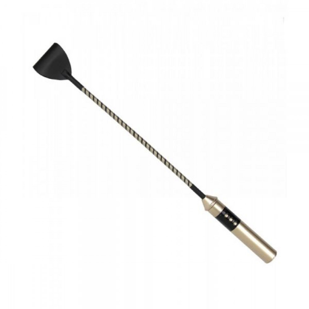 Плети, стеки, флоггеры, тиклеры - Стек с электрическим током Roomfun, Black & Gold 1