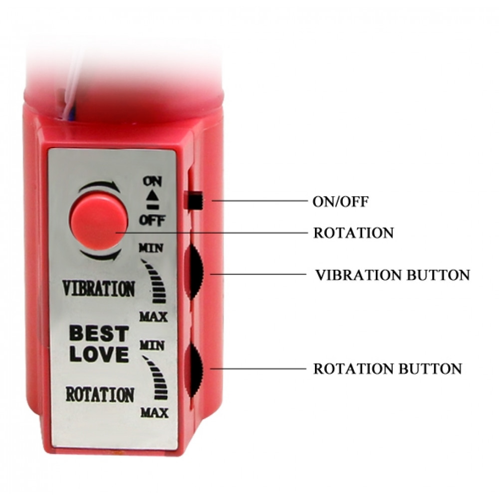 Вибратор - Вибратор с стимулятором клитора и ротацией BAILE - Chrisina PINK Vibration Rotation, BW-004107SY 3