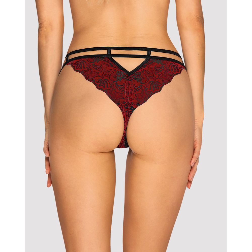 Эротическое белье - Трусики Obsessive Sugestina Bordeaux-Black L/XL 5