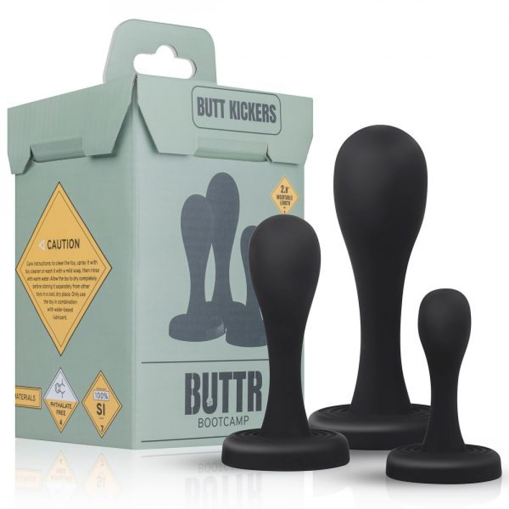 Анальная пробка - Набор анальных пробок BUTTR Butt Kickers Butt Plug Training Set