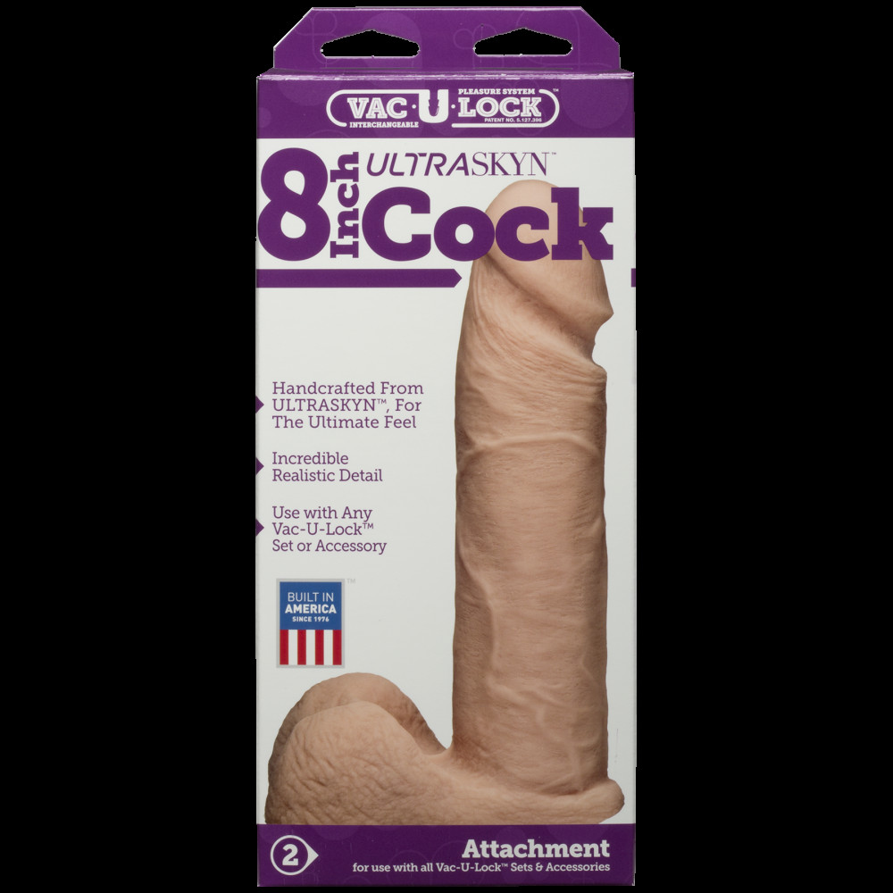 Секс іграшки - Фалоімітатор Doc Johnson Vac-U-Lock - 8 Inch ULTRASKYN Cock White (м'яте паковання!!!) 5