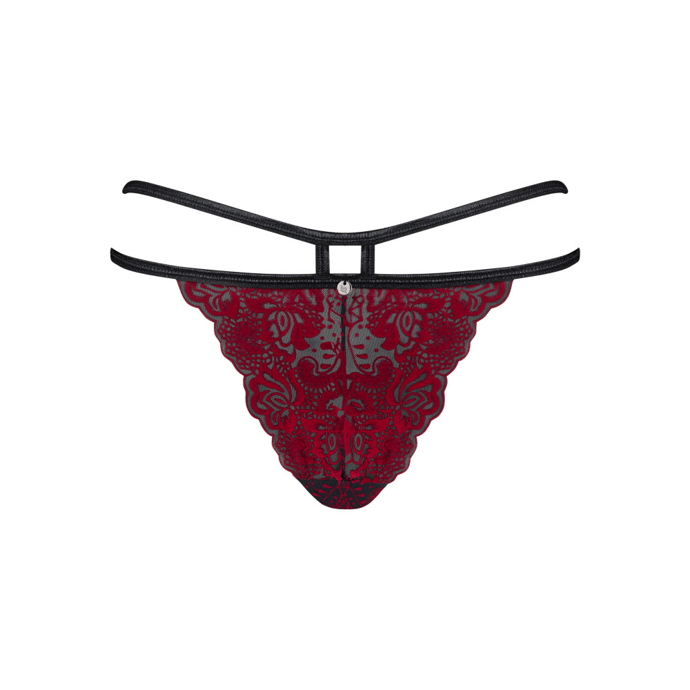 Эротическое белье - Трусики Obsessive Sugestina Bordeaux-Black L/XL 2