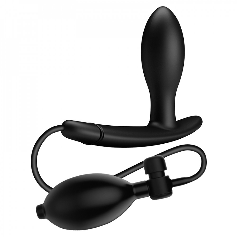Анальные игрушки без вибрации - Анальная пробка с накачкой Pretty Love Drake, черная, 7.8 х 2.5 см 1