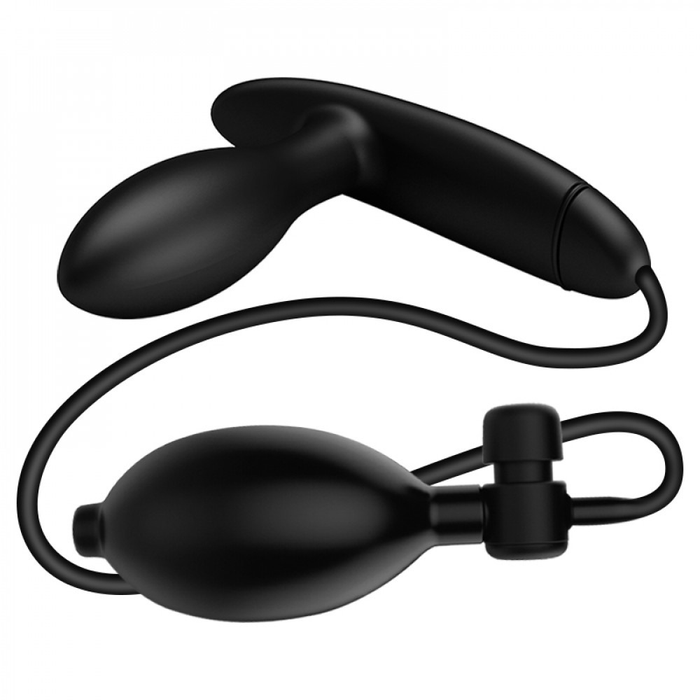 Анальные игрушки без вибрации - Анальная пробка с накачкой Pretty Love Drake, черная, 7.8 х 2.5 см 3
