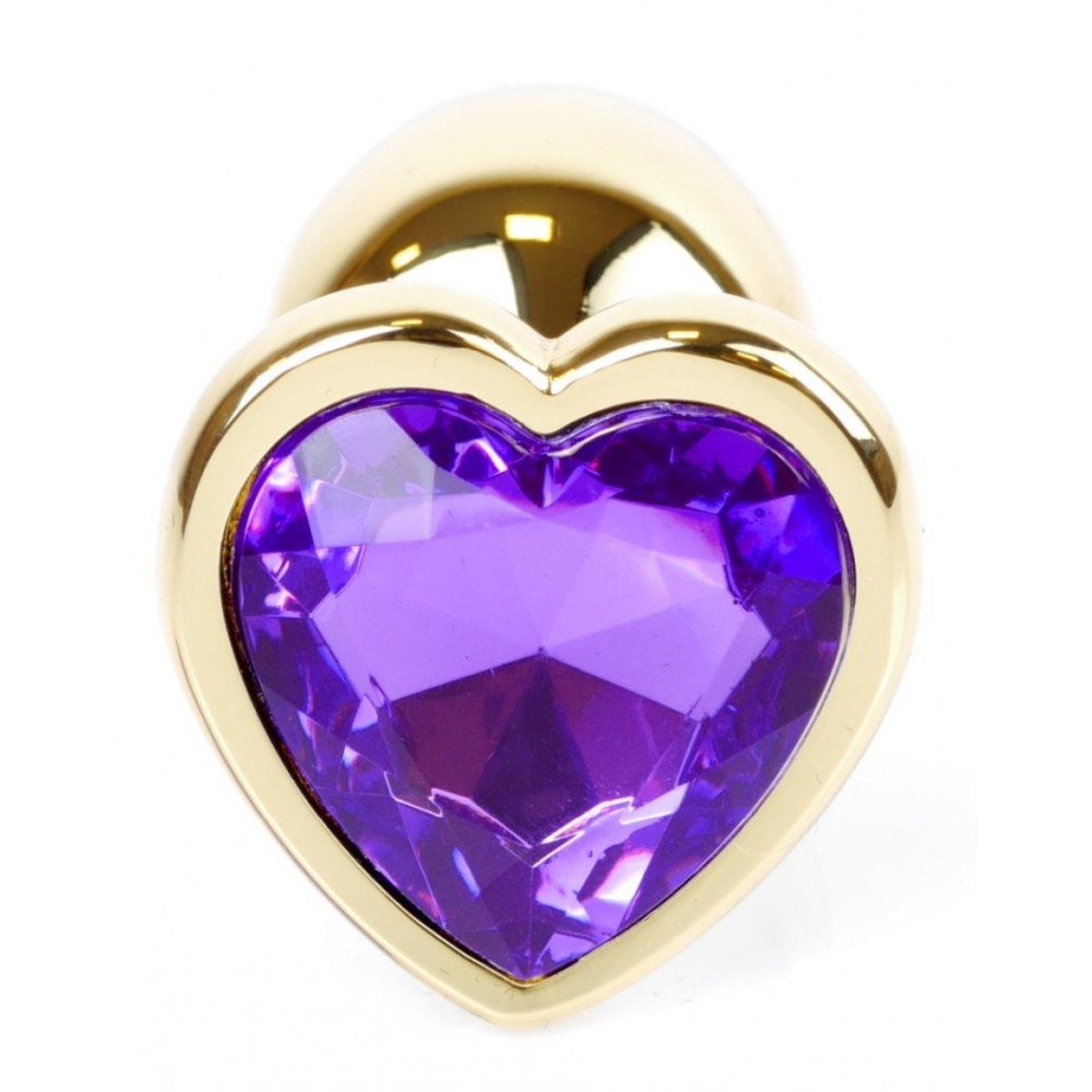 Анальные игрушки - Анальная пробка Boss Series - Jewellery Gold Heart PLUG Purple S, BS6400043 6