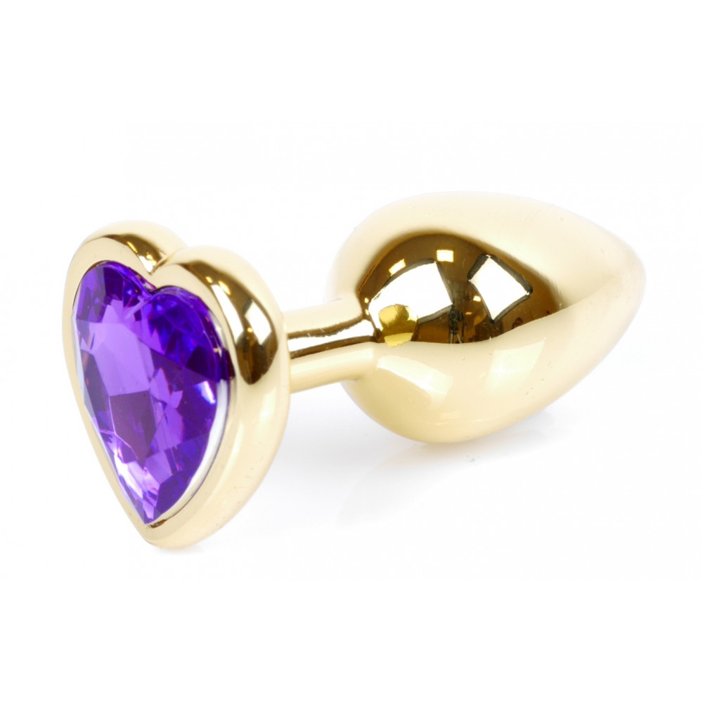 Анальные игрушки - Анальная пробка Boss Series - Jewellery Gold Heart PLUG Purple S, BS6400043 7