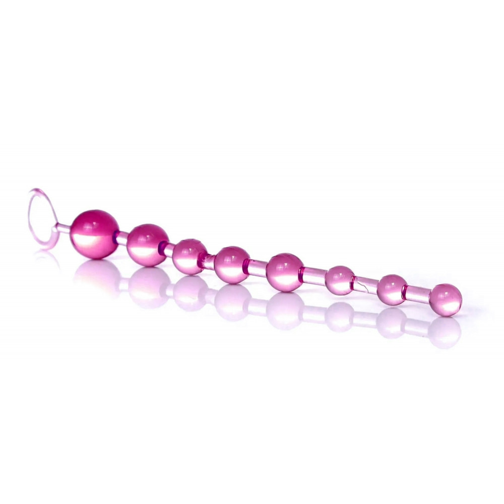 Анальные игрушки без вибрации - Анальные бусы Jelly Anal Beads Pink, SKN-ANL033 Pink 1