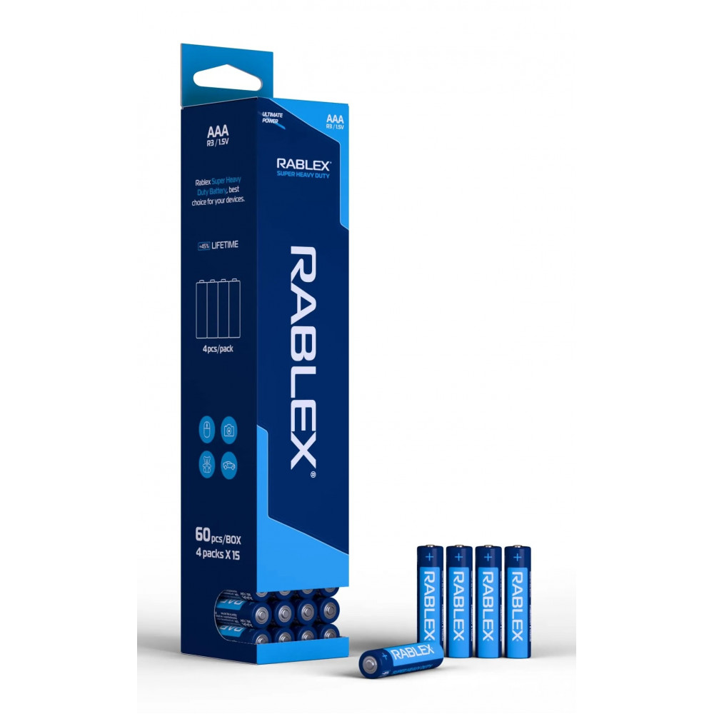 Різне - Батарейка сольова RABLEX R03 AAA Shrink (4 шт) 1
