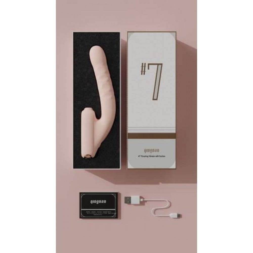  - Безконтактний вібратор-стимулятор з фрикціями Qingnan No.7 Thrusting with Suction Flesh Pink 5