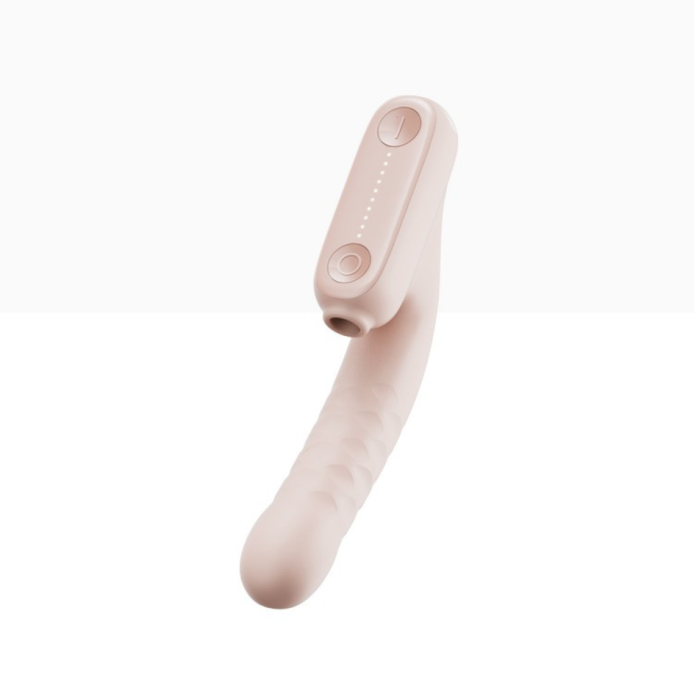  - Безконтактний вібратор-стимулятор з фрикціями Qingnan No.7 Thrusting with Suction Flesh Pink
