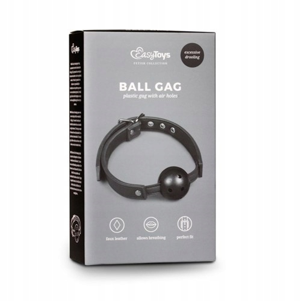 Кляп - Кляп Ball Gag With PVC Ball - Black Easytoys 1