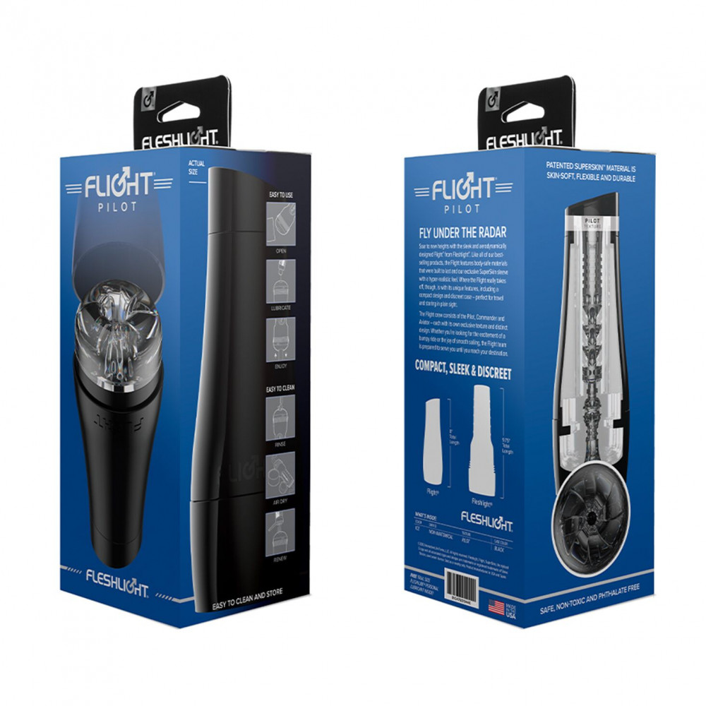 Мастурбатори без вібрації - Мастурбатор Fleshlight Flight Pilot (Чорний), компактний розмір 1