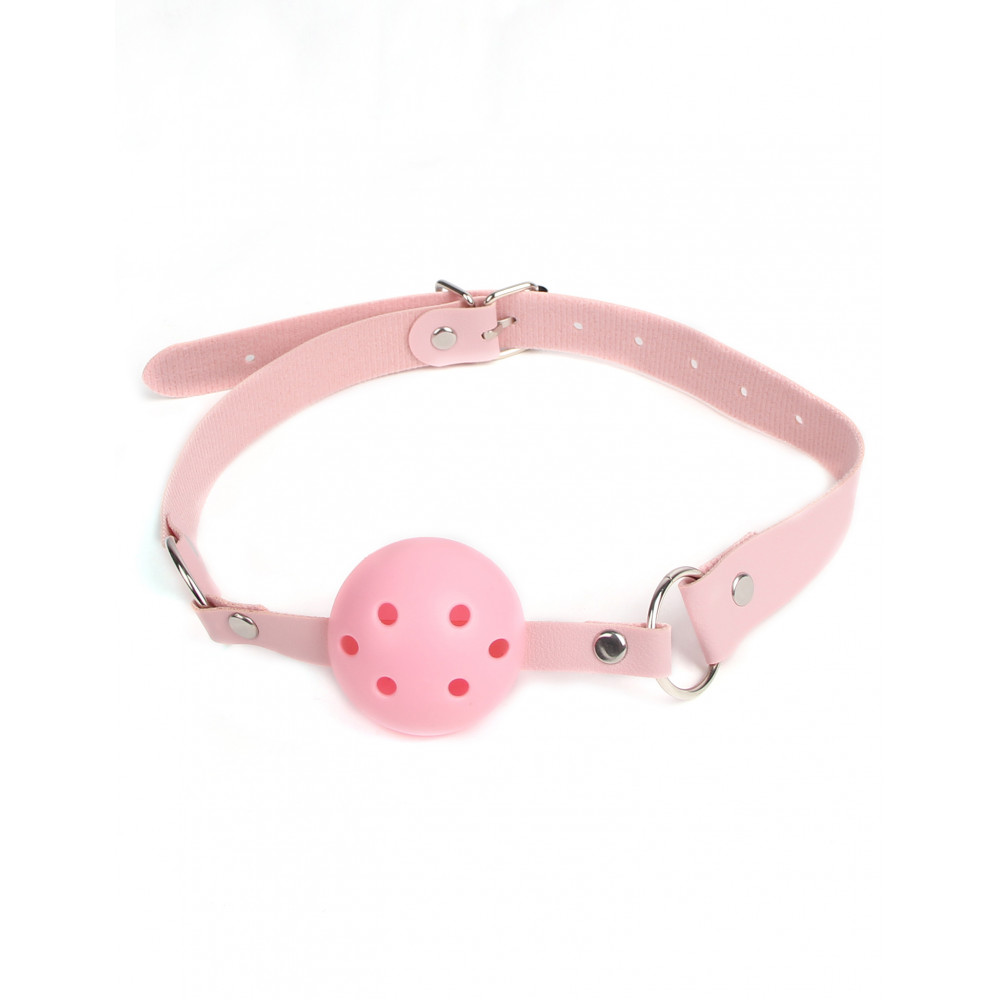 Повязки на глаза, кляпы, зажимы - Кляп-шарик на ремешке Star Night, розовый, One Size