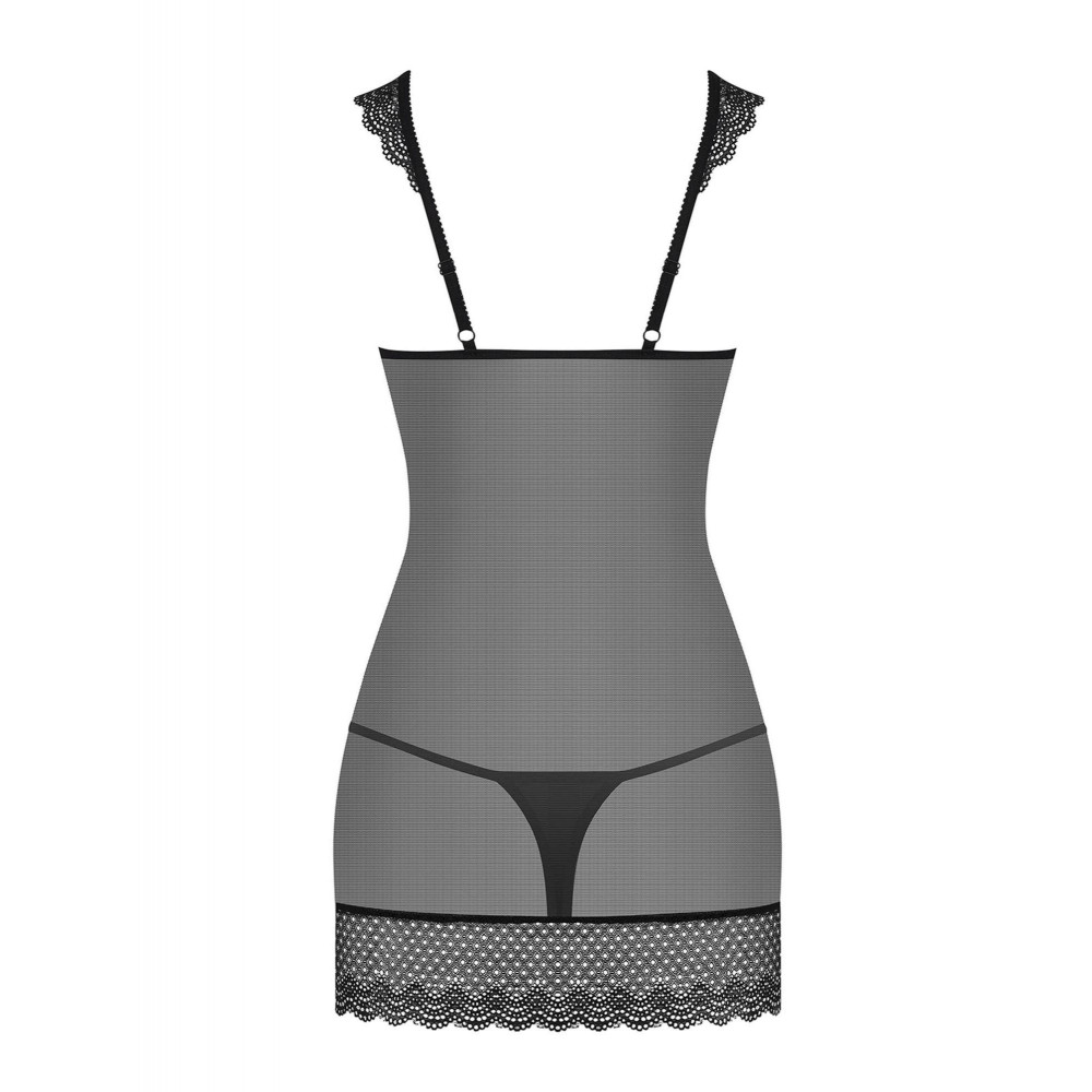 Разное - Пеньюар Obsessive 857-CHE-1 chemise S\M Черный 5