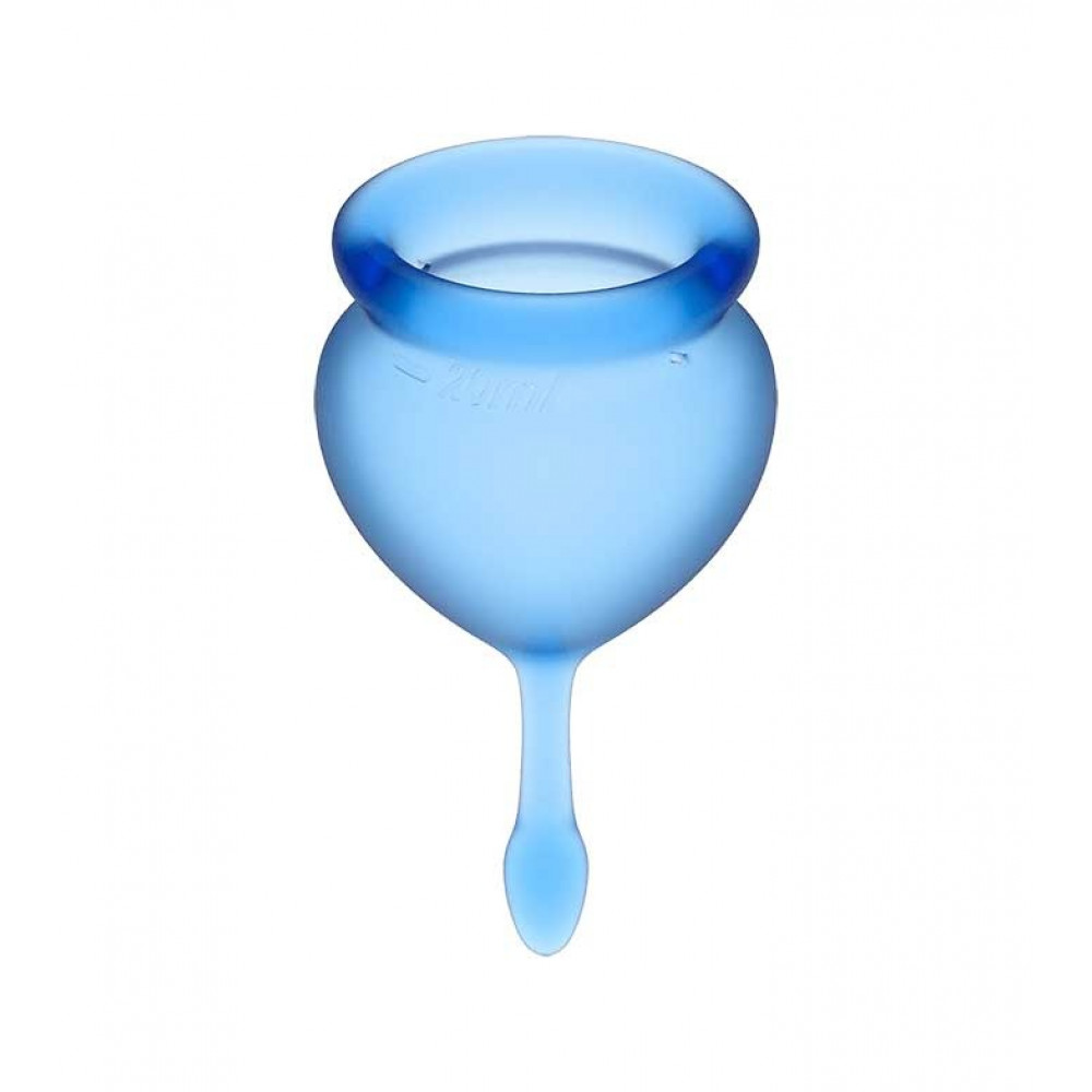 Разное - Менструальные чаши Satisfyer Feel Good из медицинского силикона (15 мл + 20 мл), синие 2