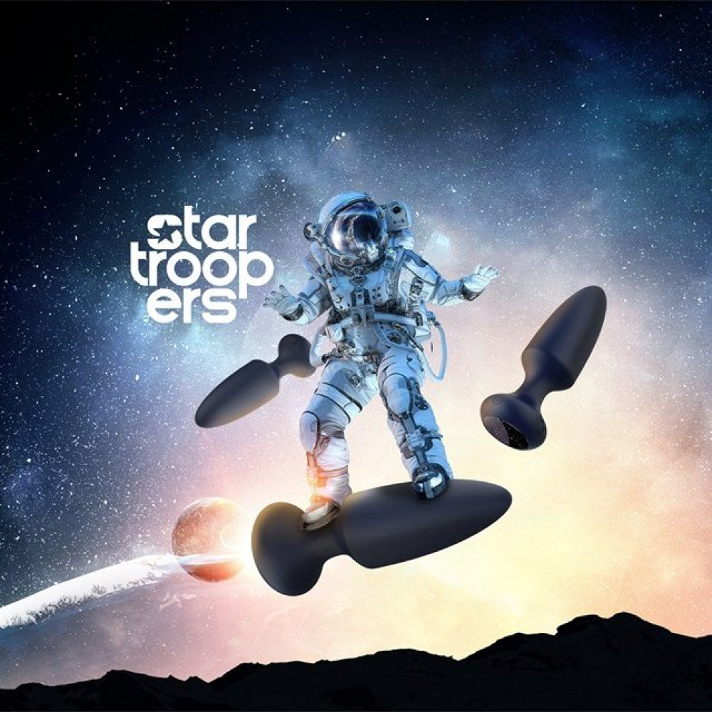 Анальные игрушки с вибрацией - Набор анальных вибраторов, S, M, L, Dream Toys Startroopers Mars синий, 3 шт 8