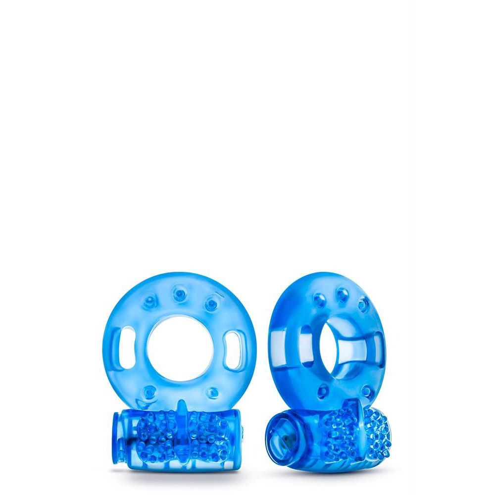 Разное - Набор вибро-эрекционных колец Stay Hard Blush 2 шт, голубые, 3.8 см 3