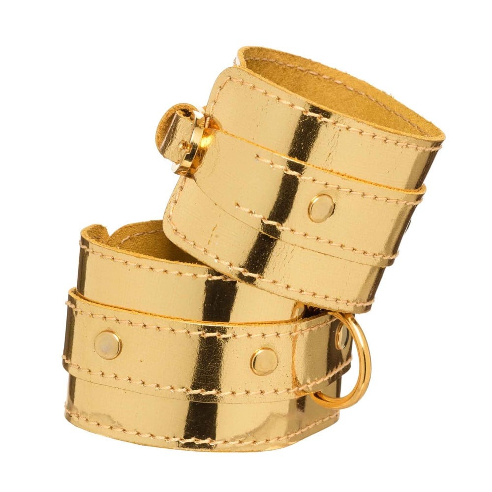 Разное - Наручники для БДСМ (без сцепки) DS Fetish лакированное золото 1