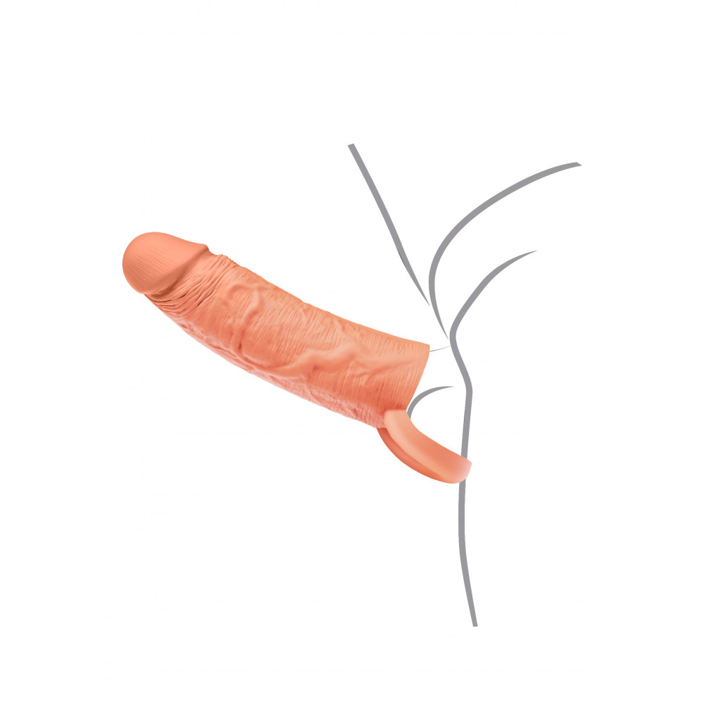 Ерегційні кільця без вібрації - Насадка на пеніс з ерекційним кільцем Hidden Desire INFERNO, 15 × 4,5 см 4