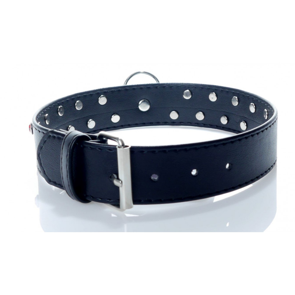 Різне - Нашийник зі штучної шкіри з кристалами Fetish Boss Series - Collar Red Crystal, BS3300122 1