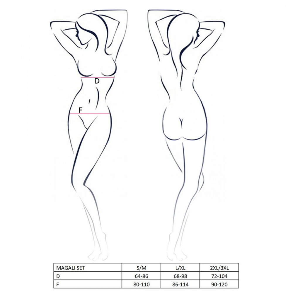 Женское эротическое белье - Комплект белья MAGALI SET OpenBra red S/M - Passion Exclusive: стрэпы: лиф, трусики и пояс 1