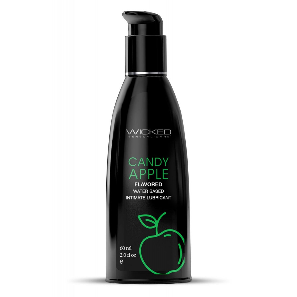 Різне - Їстівний лубрикант зі смаком яблука Wicked Aqua Candy Apple на водній основі, 60 мл