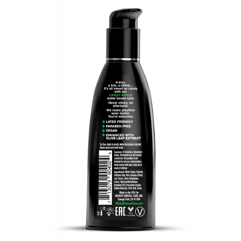 Різне - Їстівний лубрикант зі смаком яблука Wicked Aqua Candy Apple на водній основі, 60 мл 1