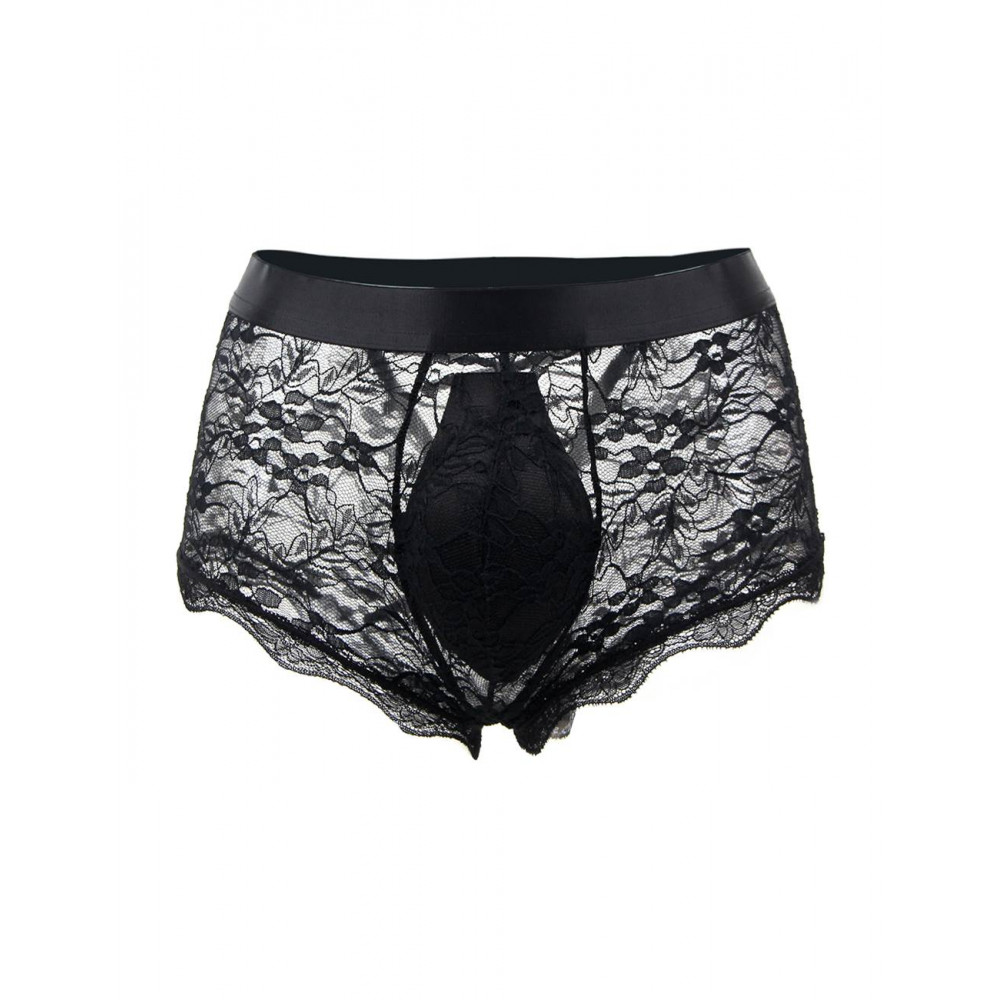 Різне - Чорні мереживні труси Star Night для чоловіків, S 3