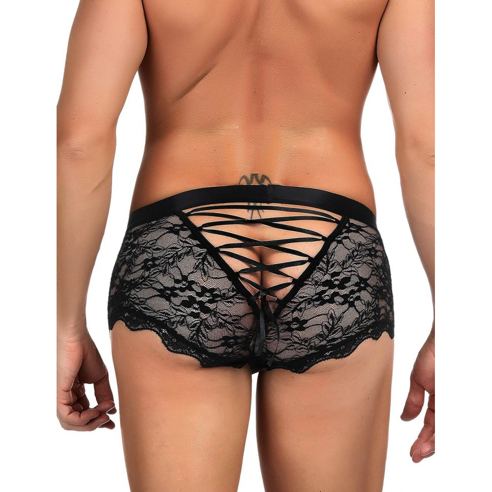 Різне - Чорні мереживні труси Star Night для чоловіків, S 2