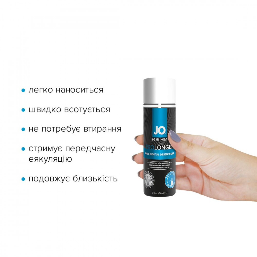 Мужские возбудители - Пролонгирующий спрей System JO Prolonger Spray with Benzocaine (60 мл) не содержит минеральных масел 4