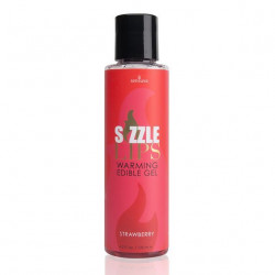 Согревающий массажный гель Sensuva Sizzle Lips Strawberry (125 мл), без сахара, съедобный