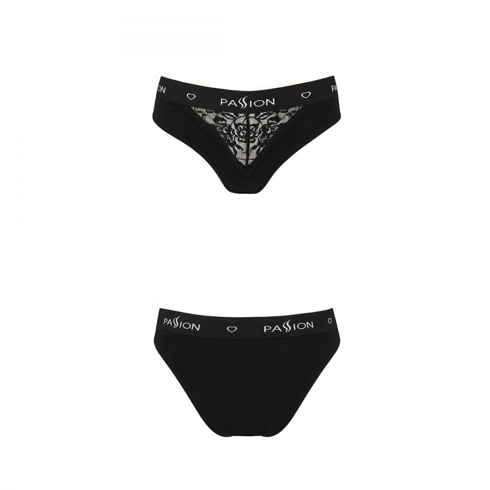 Эротические комплекты - Трусики с широкой резинкой и кружевом Passion PS001 PANTIES black, size S 3