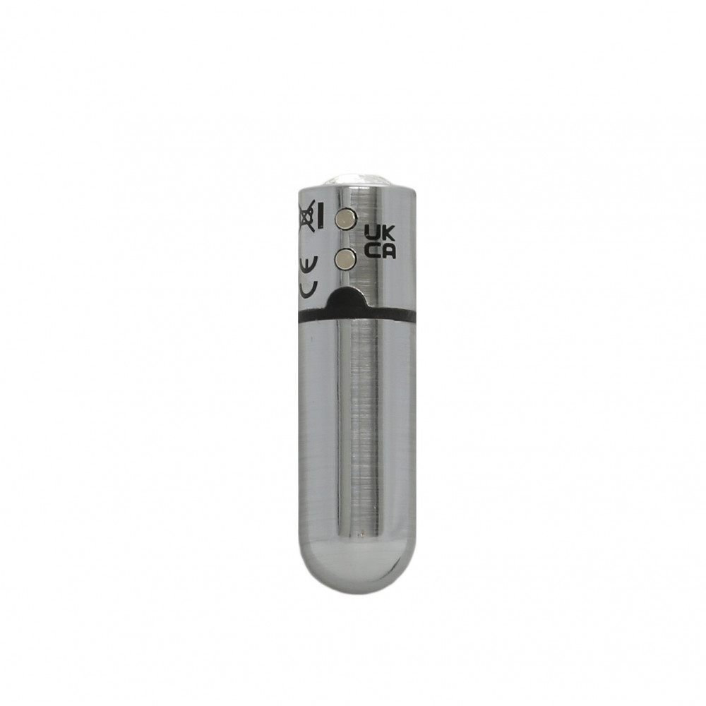 Клиторальный вибратор - Вибропуля PowerBullet First-Class Bullet 2.5″ with Key Chain Pouch, Silver, 9 режимов вибрации 3