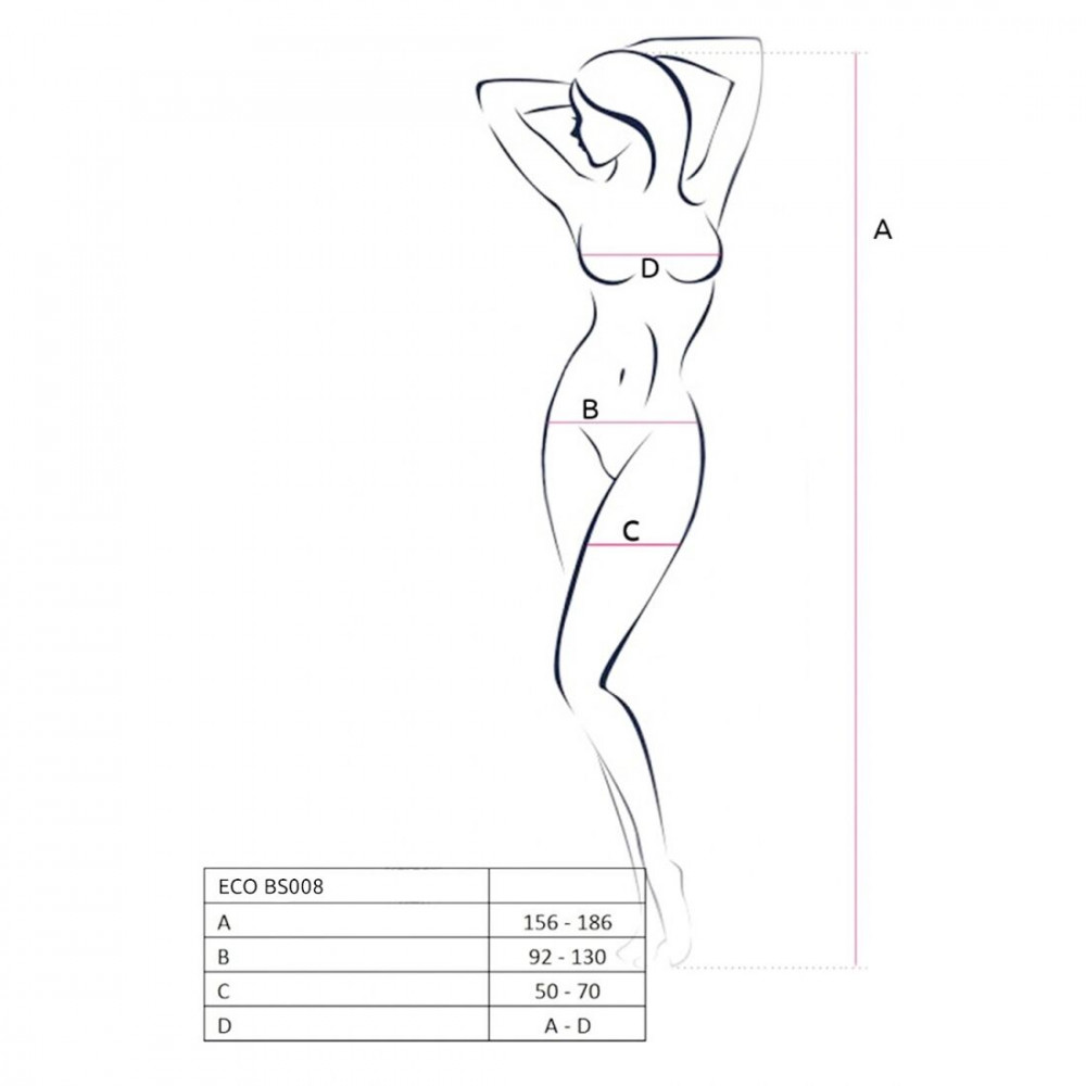 Бодистокинг - Бодистокинг Passion ECO BS008 black, с доступом, флористический декор, имитация подвязок 4