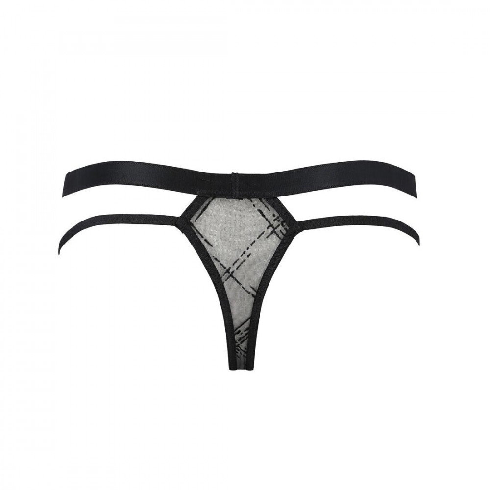 Стринги, трусы и шорты - Мужские прозрачные стринги Passion 029 Thong Collin L/XL Black, сетка 1