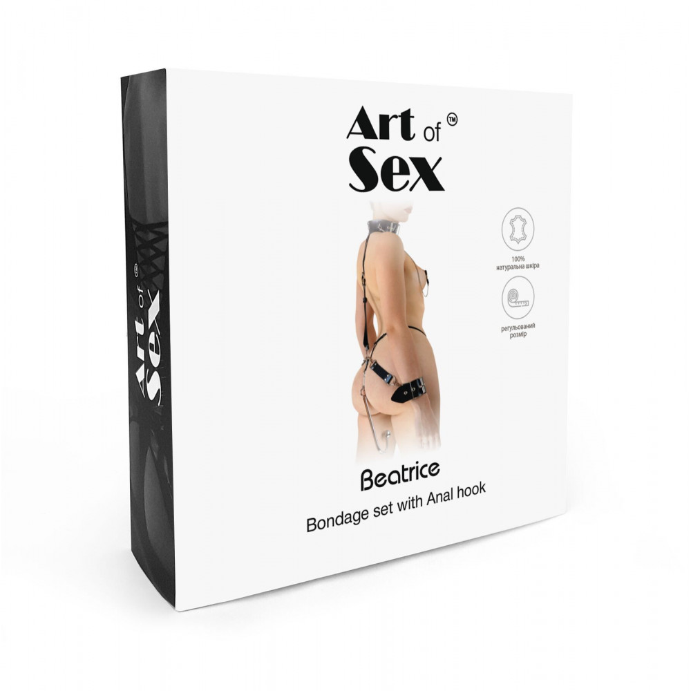 Наручники, веревки, бондажы, поножи - Бондажный набор с металлическим анальным крюком №4 Art of Sex Beatrice Bondage set with anal hook №4 1