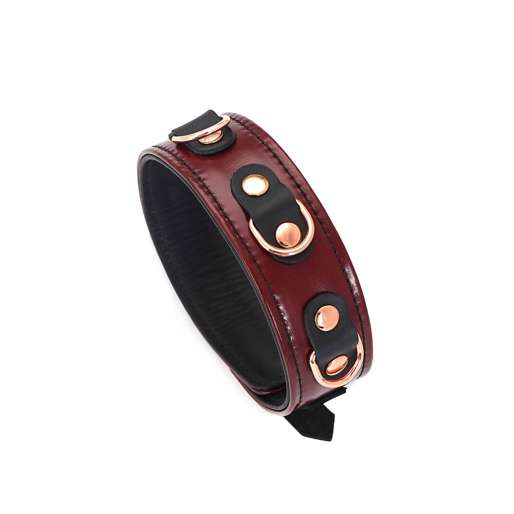 Ошейники, поводки - Ошейник с поводком Liebe Seele Wine Red Collar and Leash 8