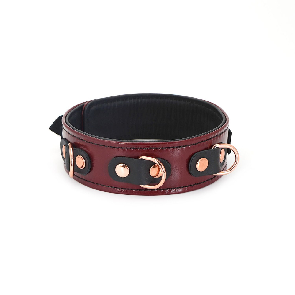 Ошейники, поводки - Ошейник с поводком Liebe Seele Wine Red Collar and Leash 9