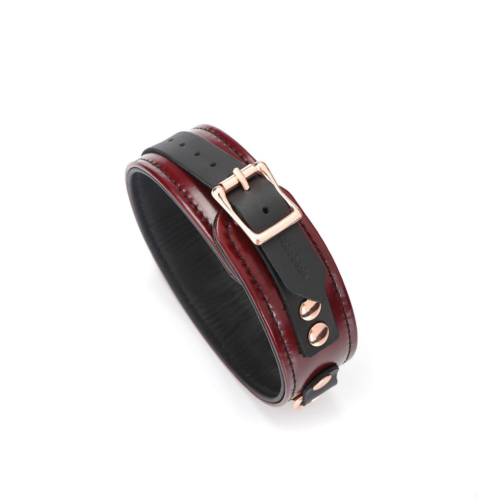 Ошейники, поводки - Ошейник с поводком Liebe Seele Wine Red Collar and Leash 7