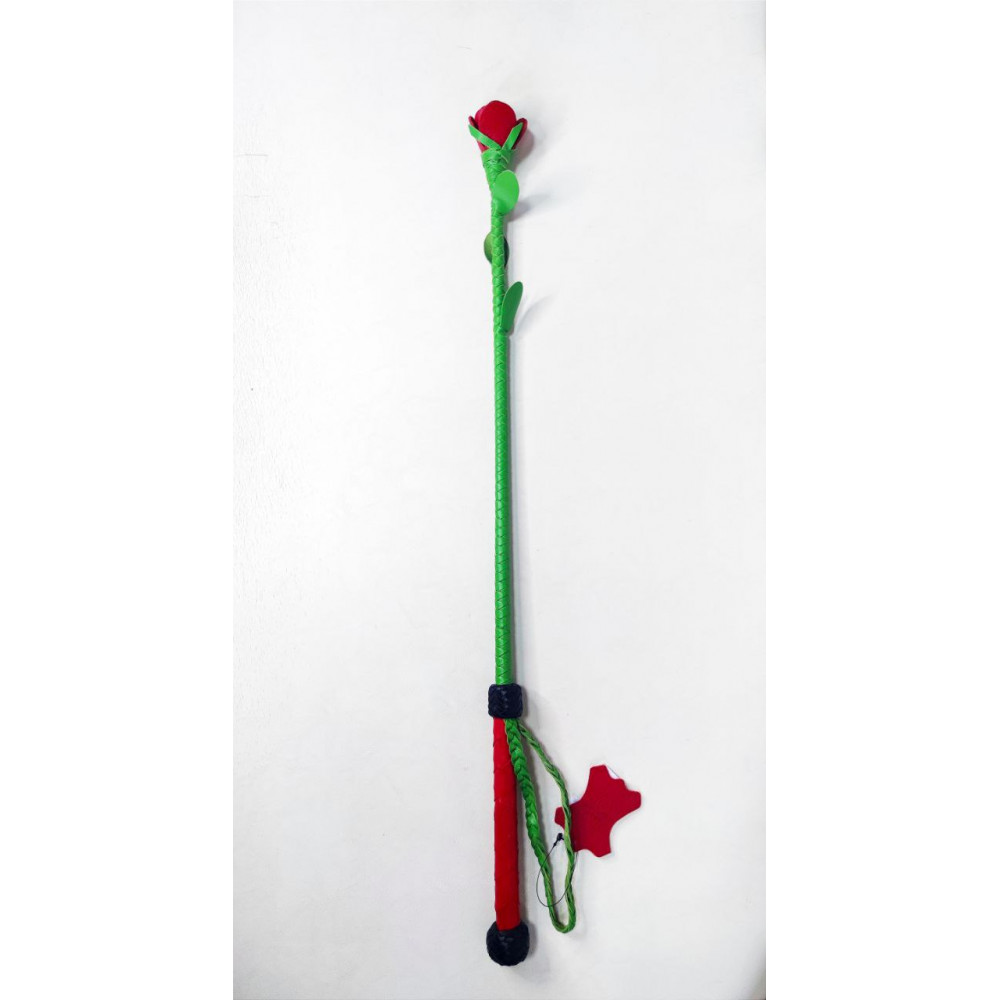 Плети, стеки, флоггеры, тиклеры - Стек роза Kid Grain Leather Rose Crop With Calf Leather Rose