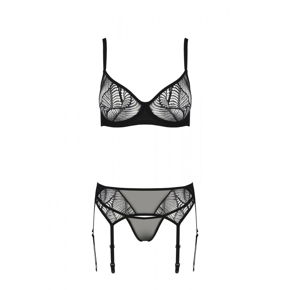 Эротические комплекты - Комплект Passion LEAFA SET black L/XL - ECO Passion 2