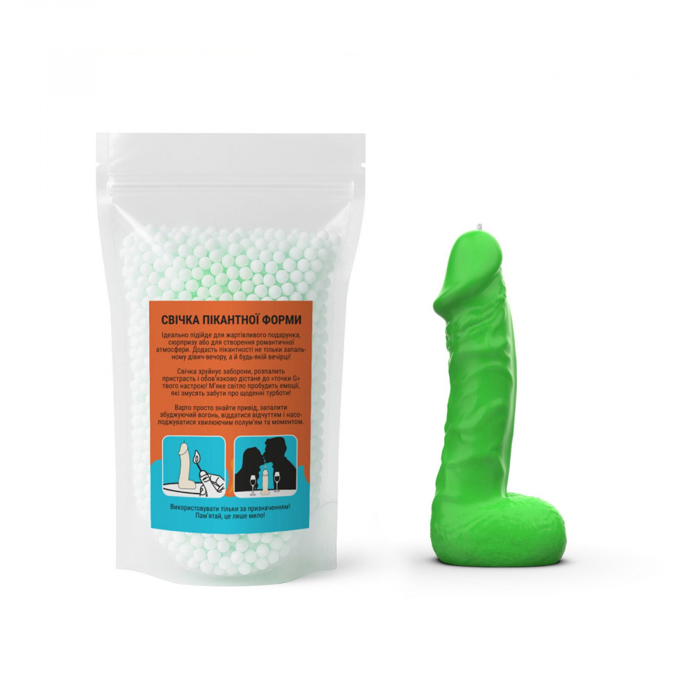 Секс приколы - Свеча в виде члена Чистий Кайф LARGE Green 3