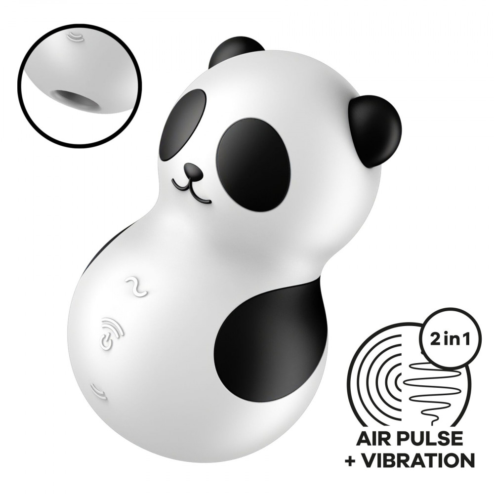 Вакуумный вибратор - Вакуумный стимулятор с вибрацией Satisfyer Pocket Panda, 12 режимов вибрации, 11 уровней вакуума