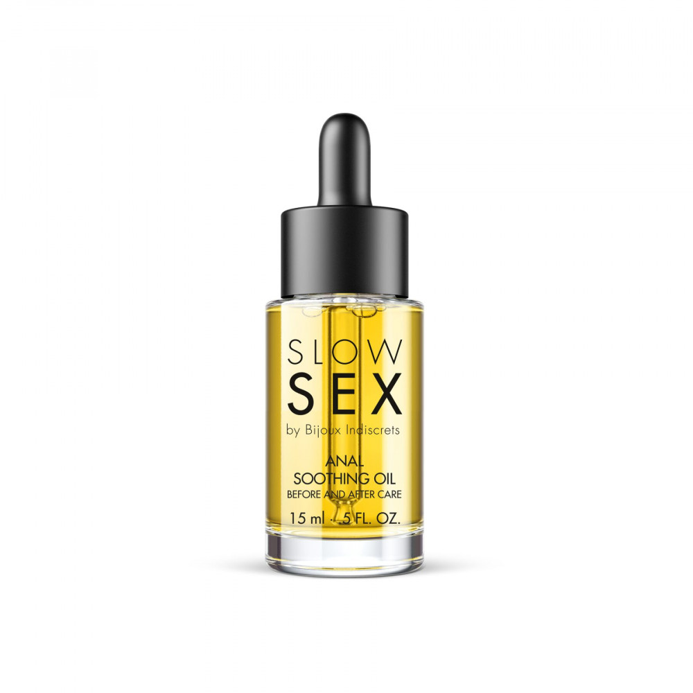 Анальные смазки - Успокаивающее масло для анального секса Bijoux Indiscrets Slow Sex Anal Soothing Oil Before & After 15 мл
