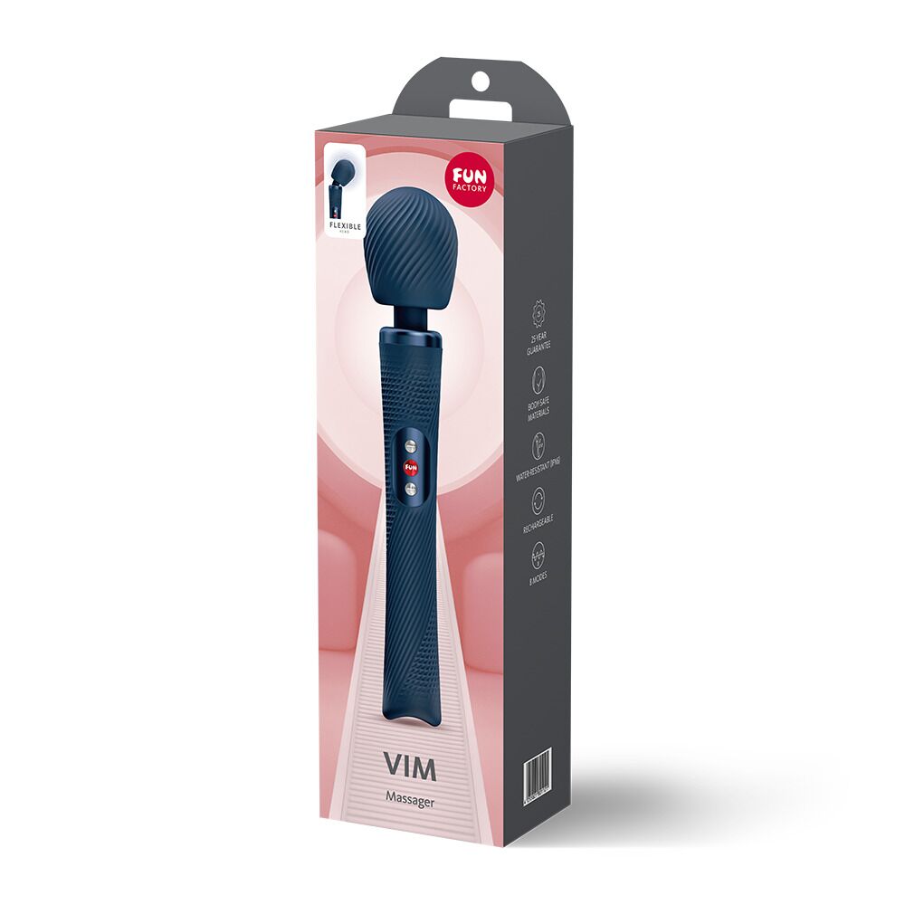 Для LGBTQ+ - Вібромасажер Fun Factory VIM Vibrating Wand Nightblue, суперпотужний та легкий, до 6 годин роботи 6