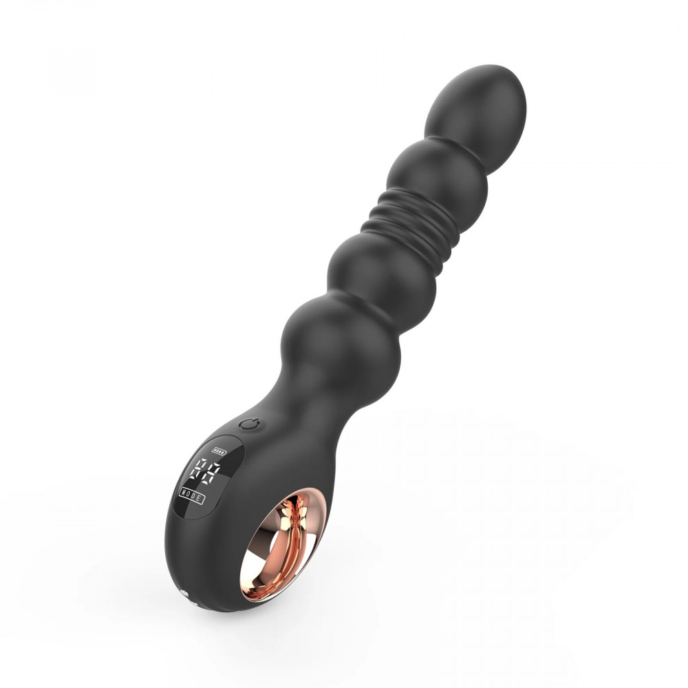 Анальные игрушки с вибрацией - Анальный вибратор с пульсацией Loviss Thor Thrusting Anal Plug, 2 мотора