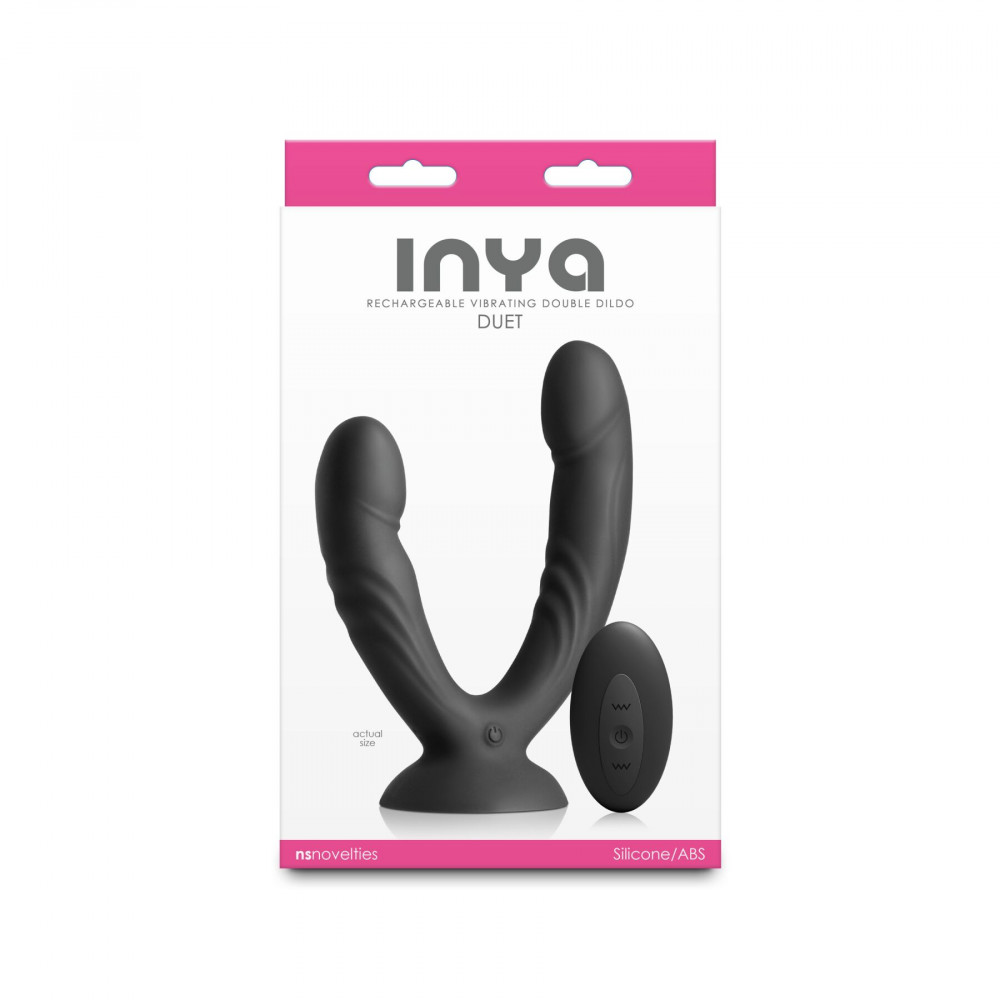 Фалоімітатор - Подвійний ділдо з вібрацією NS Novelties INYA - Duet - Black 2