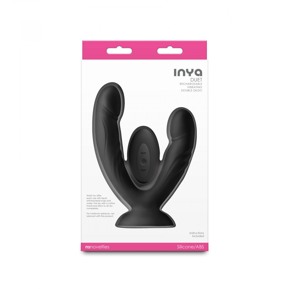 Фалоімітатор - Подвійний ділдо з вібрацією NS Novelties INYA - Duet - Black 3