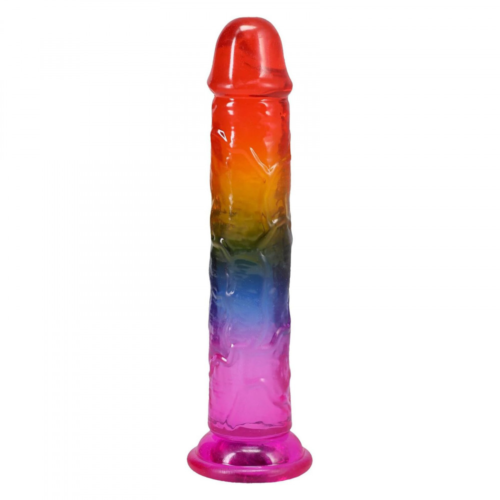 Фалоімітатор - Дилдо Doc Johnson Crystal Jellies - 7.5 Inch Dong - Rainbow